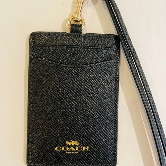 Coach Badge ID Lanyard Holder in Signature Canvas w/leather Black - Picture 5 of 5